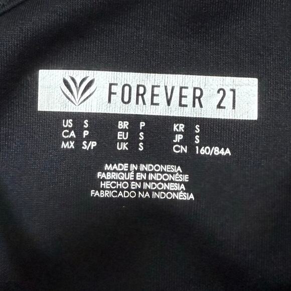 Forever 21 Black Sports Bra Racerback Cut Out Size Small Athleisure Workout - Picture 9 of 10